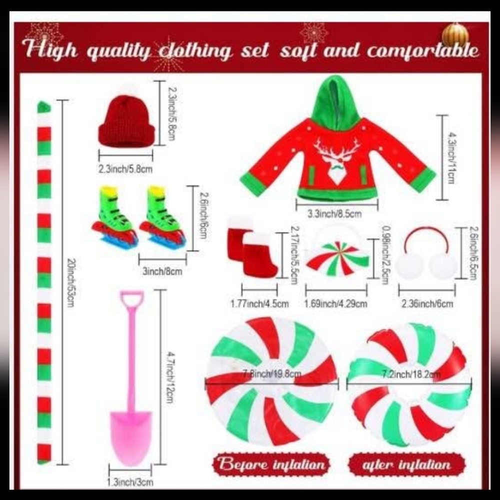 Elf Doll Snowtubing SET